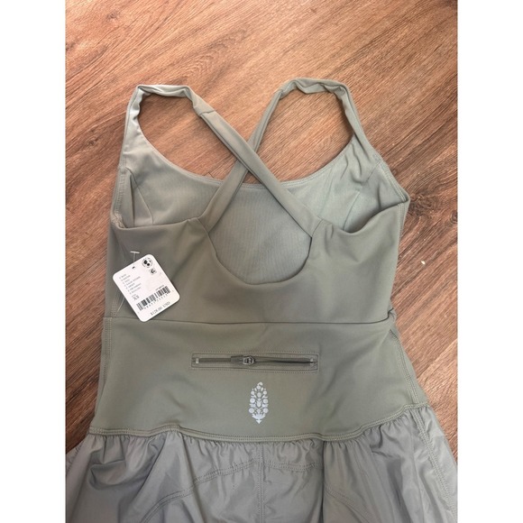 Free People Movement The Way Home Jumpsuit XS Sage Green Cutout Back Zip NWT - Picture 6 of 6